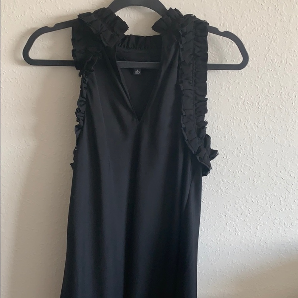 Ruffled Black Tank Top